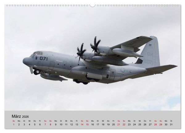 Produktbild: Transportflugzeug C-130 Hercules (hochwertiger Premium Wandkalender 2026 DIN A2 quer), Kunstdruck in Hochglanz