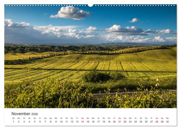 Produktbild: Gr&uuml;ne Farbt&ouml;ne Toskana (hochwertiger Premium Wandkalender 2026 DIN A2 quer), Kunstdruck in Hochglanz