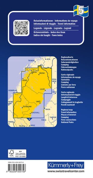 Produktbild: K&uuml;mmerly+Frey Regional-Strassenkarte 5 Schweden Nord 1:400.000