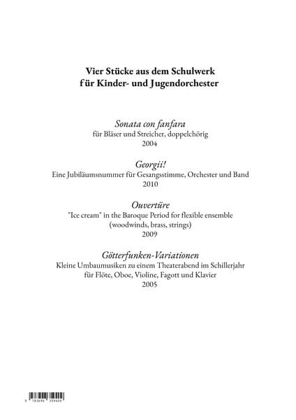 Produktbild: Vier St&uuml;cke f&uuml;r Kinder- und Jugendorchester