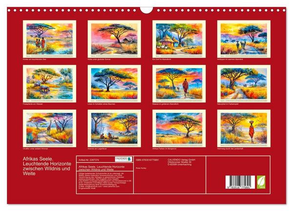 Produktbild: Afrikas Seele. Leuchtende Horizonte zwischen Wildnis und Weite (Wandkalender 2027 DIN A3 quer), CALVENDO Monatskalender