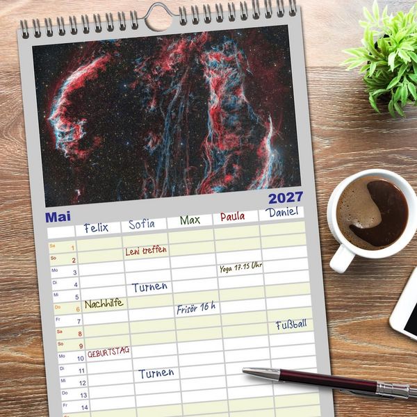 Produktbild: Familienplaner 2027 - Deepsky 2027 mit 5 Spalten (Wandkalender, 21 x 45 cm) CALVENDO