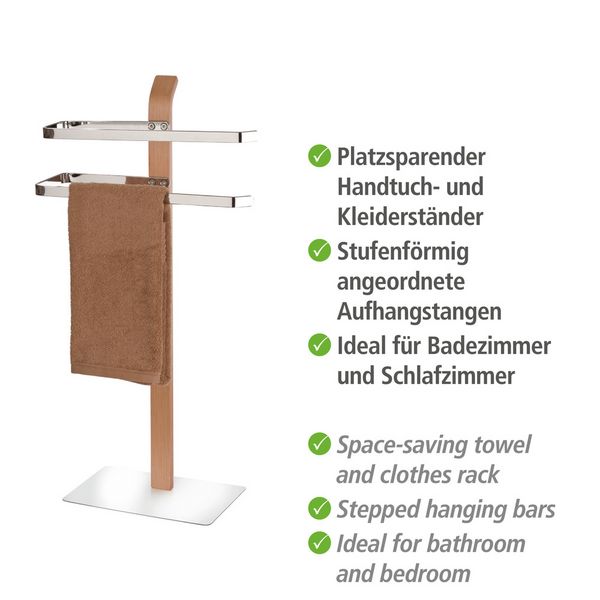 Produktbild: Handtuchst&auml;nder Mod. Samona Nature mit 2 Armen, Gestell aus Schichtholz