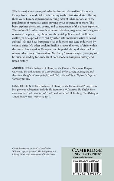 Produktbild: Cities and the Making of Modern Europe, 1750-1914