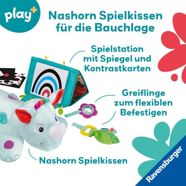 Produktbild: Ravensburger 4866 - play+ Nashorn Spielkissen (für die Bauchlage)