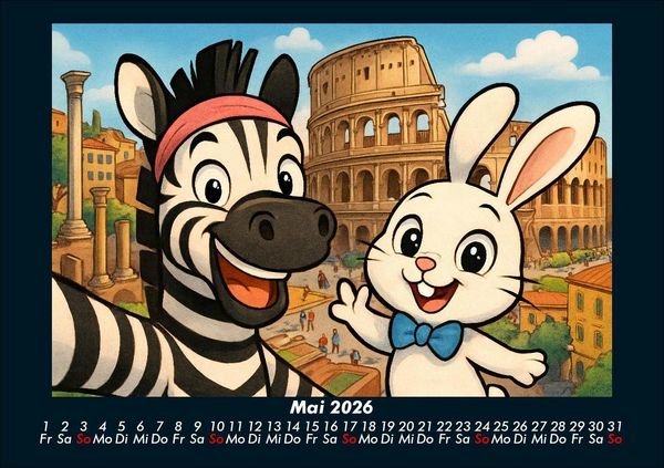 Produktbild: Zara & Bouncy in Italien 2026 Fotokalender DIN A5