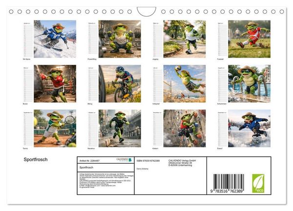 Produktbild: Sportfrosch (Wandkalender 2027 DIN A4 quer), CALVENDO Monatskalender