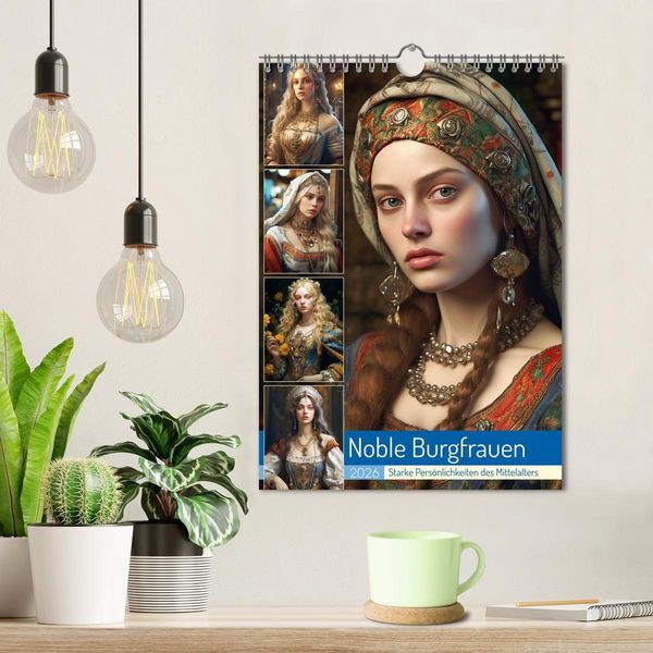 Produktbild: Noble Burgfrauen. Starke Pers&ouml;nlichkeiten des Mittelalters (Wandkalender 2026 DIN A4 hoch), CALVENDO Monatskalender