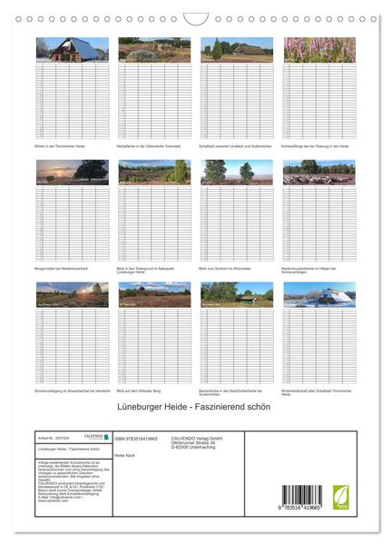 Produktbild: L&uuml;neburger Heide - Faszinierend sch&ouml;n (Wandkalender 2026 DIN A3 hoch), CALVENDO Monatskalender