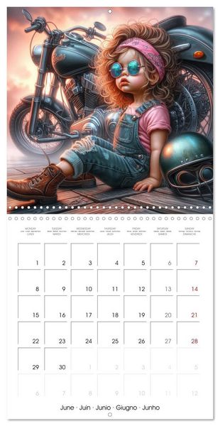 Produktbild: Born to Ride - Cool toddler girls and Motorbikes (Wall Calendar 2026 12 &times; 12 Inch) CALVENDO 12 Month Wall Calendar