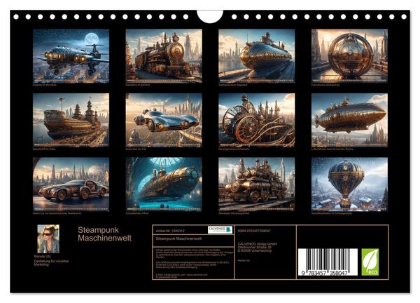 Produktbild: Steampunk Maschinenwelt (Wandkalender 2026 DIN A4 quer), CALVENDO Monatskalender