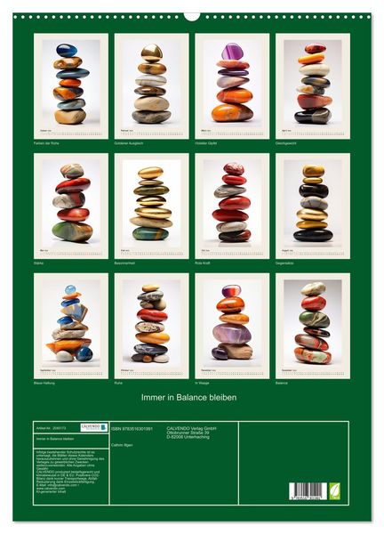 Produktbild: Immer in Balance bleiben (Wandkalender 2026 DIN A2 hoch), CALVENDO Monatskalender