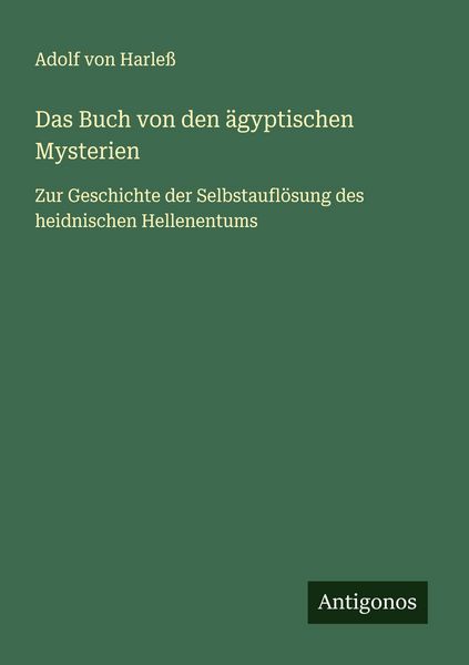 Produktbild: Das Buch von den &auml;gyptischen Mysterien