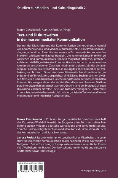 Produktbild: Text- und Diskurswelten in der massenmedialen Kommunikation