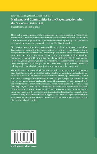 Produktbild: Mathematical Communities in the Reconstruction After the Great War 1918&ndash;1928