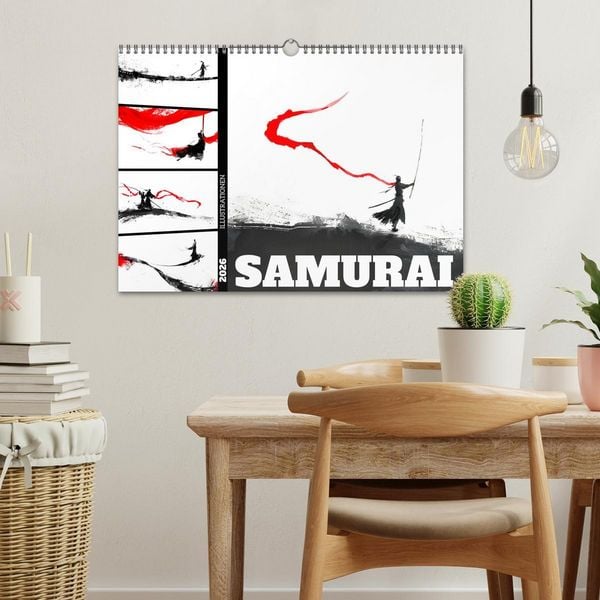 Produktbild: Samurai Illustrationen (Wandkalender 2026 DIN A3 quer), CALVENDO Monatskalender