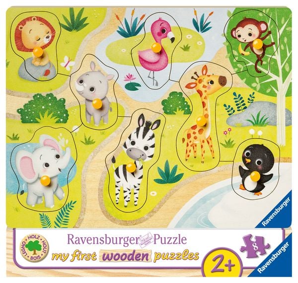 Knopfpuzzle Ravensburger Knopfpuzzle Unterwegs im Zoo 8 Teile