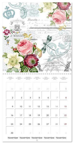 Produktbild: The Magical Roses Collages with roses from Pierre Joseph Redout&eacute; (Wall Calendar 2026 12 &times; 12 Inch) CALVENDO 12 Month Wall Calendar