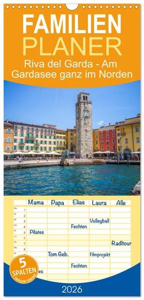 Produktbild: Familienplaner 2026 - Riva del Garda - Am Gardasee ganz im Norden mit 5 Spalten (Wandkalender, 21 x 45 cm) CALVENDO