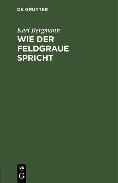 Produktbild: Wie der Feldgraue spricht