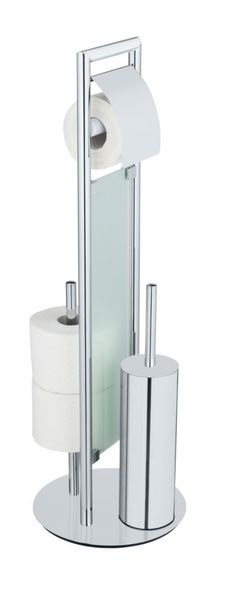 Produktbild: Edelstahl Stand WC Garnitur Mod. Sulmona, WC-B&uuml;rste mit Silikon-B&uuml;rstenkopf