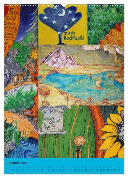 Produktbild: Thilia. Reise durch Mittelerde. Acrylmalerei von Michael Weiler. (Wandkalender 2026 DIN A2 hoch), CALVENDO Monatskalender