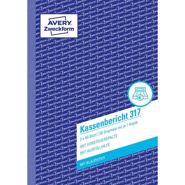 Produktbild: AVERY Zweckform Kassenbericht 50 Originale mit Blaupapier DIN A5 100 Blatt