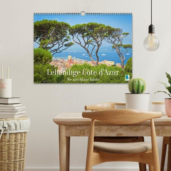 Produktbild: Lebendige Cote d'Azur: Die azurblaue K&uuml;ste (Wandkalender 2026 DIN A3 quer), CALVENDO Monatskalender