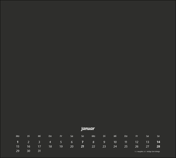 'Bastelkalender 2024 schwarz. Kalender selber basteln und mit eigenen 