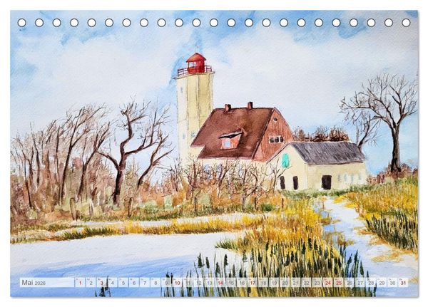 Produktbild: Winterzauberwelt - Gemalte Winterlandschaften (Tischkalender 2026 DIN A5 quer), CALVENDO Monatskalender