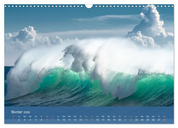 Produktbild: Temp&ecirc;tes c&ocirc;ti&egrave;res - La puissance brute des vagues (Calendrier mural 2026 DIN A3 vertical), CALVENDO calendrier mensuel