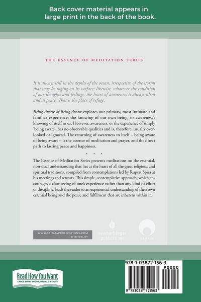 Produktbild: Being Aware of Being Aware (Large Print 16 Pt Edition)