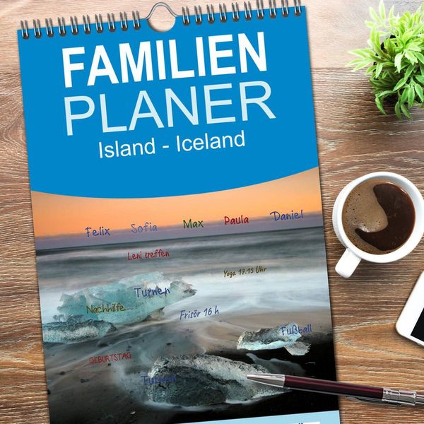 Produktbild: Familienplaner 2026 - Island - Iceland mit 5 Spalten (Wandkalender, 21 x 45 cm) CALVENDO