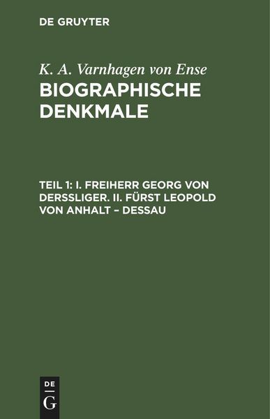 Produktbild: I. Freiherr Georg von Derssliger. II. F&uuml;rst Leopold von Anhalt - Dessau