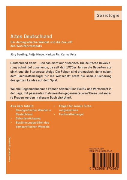 Produktbild: Altes Deutschland. Der demografische Wandel und die Zukunft des Wohlfahrtsstaats