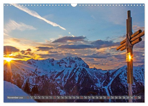Produktbild: Gipfelkreuze im Sonnenlicht (Wandkalender 2026 DIN A3 quer), CALVENDO Monatskalender