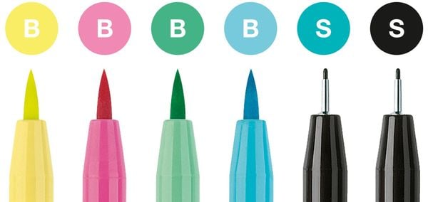 Produktbild: Faber-Castell Tuschestifte Pitt Artist Pens Hand Lettering, Pastell, 6er Etui