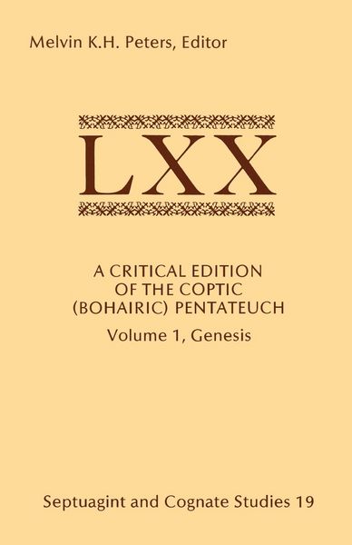 Produktbild: A Critical Edition of the Coptic (Bohairic) Pentateuch