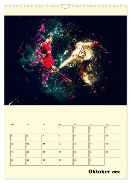 Produktbild: Fu&szlig;ball - Feuer (Wandkalender 2026 DIN A3 hoch), CALVENDO Monatskalender