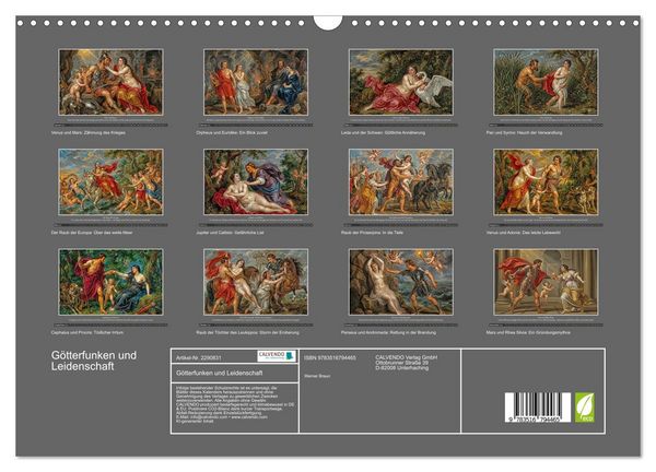 Produktbild: G&ouml;tterfunken und Leidenschaft (Wandkalender 2027 DIN A3 quer), CALVENDO Monatskalender