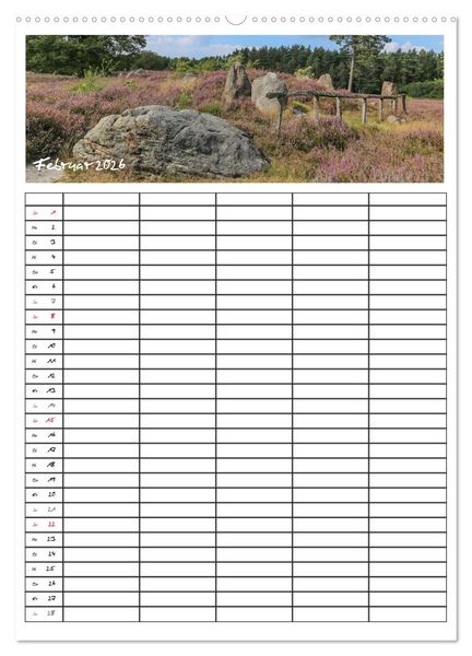 Produktbild: L&uuml;neburger Heide - Faszinierend sch&ouml;n (Wandkalender 2026 DIN A2 hoch), CALVENDO Monatskalender