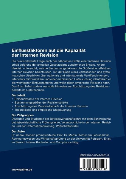 Produktbild: Einflussfaktoren auf die Kapazit&auml;t der Internen Revision