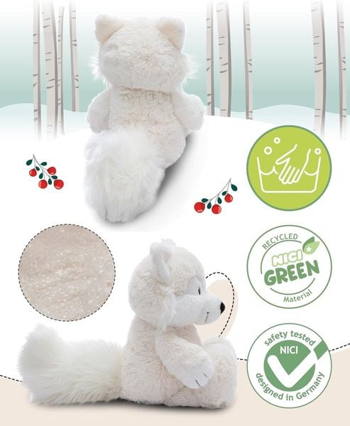 NICI - Kuscheltier Polarfuchs Vanja 20cm schlenkernd GREEN