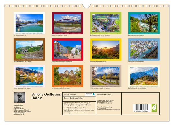 Produktbild: Sch&ouml;ne Gr&uuml;&szlig;e aus Hallein (Wandkalender 2026 DIN A3 quer), CALVENDO Monatskalender