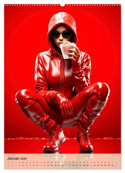 Produktbild: Rot, die sinnliche Farbe (hochwertiger Premium Wandkalender 2026 DIN A2 hoch), Kunstdruck in Hochglanz