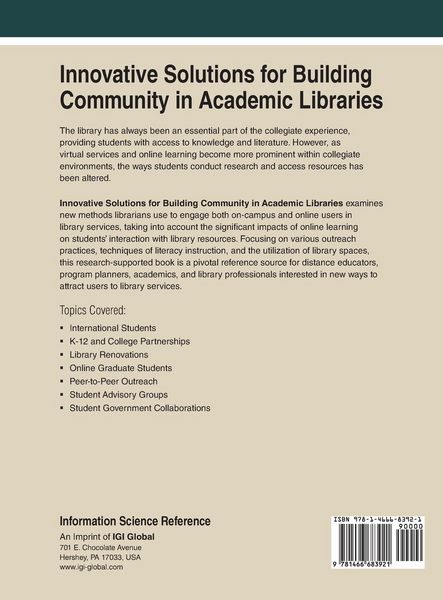 Produktbild: Innovative Solutions for Building Community in Academic Libraries