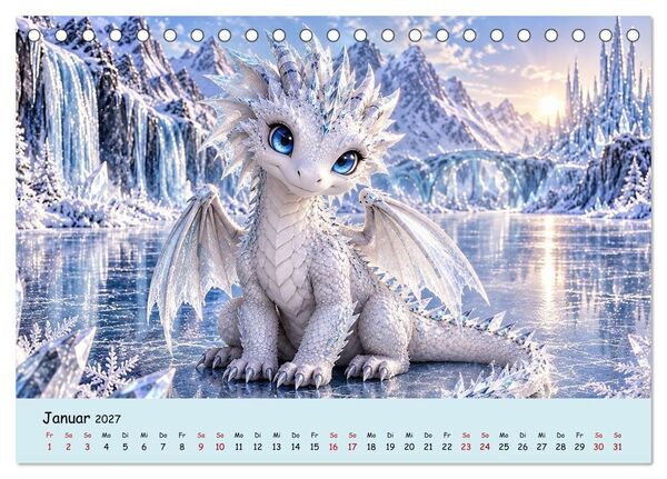 Produktbild: Kleine Fantasiedrachen und ihre Abenteuer (Tischkalender 2027 DIN A5 quer), CALVENDO Monatskalender