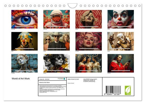 Produktbild: World of Art Work (Wandkalender 2026 DIN A4 quer), CALVENDO Monatskalender