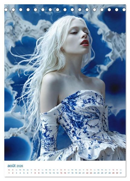Produktbild: Muses de Porcelaine (Calendrier de bureau 2026 DIN A5 horizontal), CALVENDO calendrier mensuel