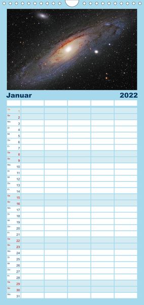 Produktbild: Familienplaner Atemberaubender Weltraum (Wandkalender 2022 , 21 cm x 45 cm, hoch)